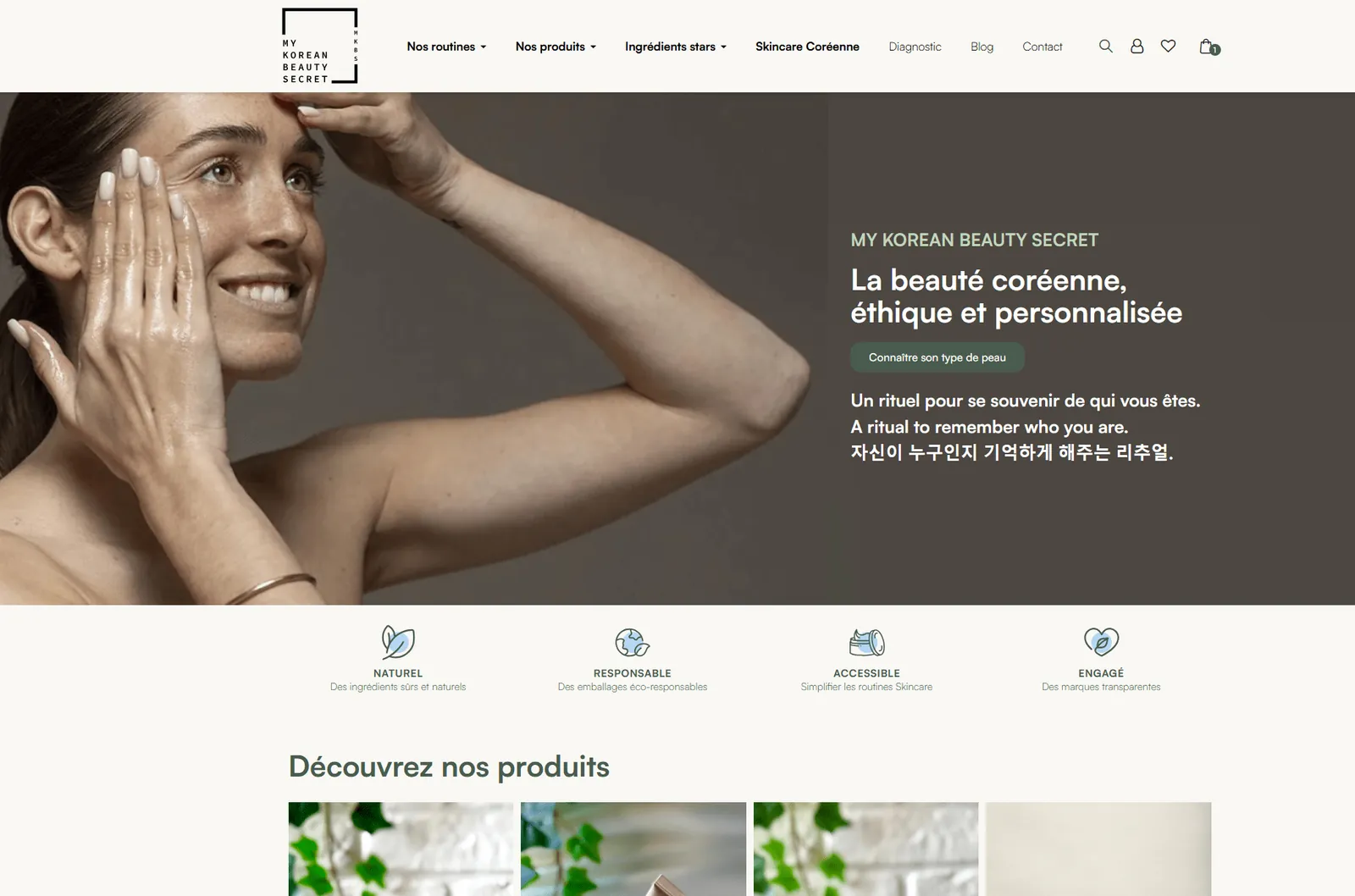 Preview of the My Korean Beauty Secret website
