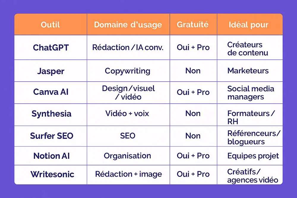 Comparateur outils IA pour le marketing digital
