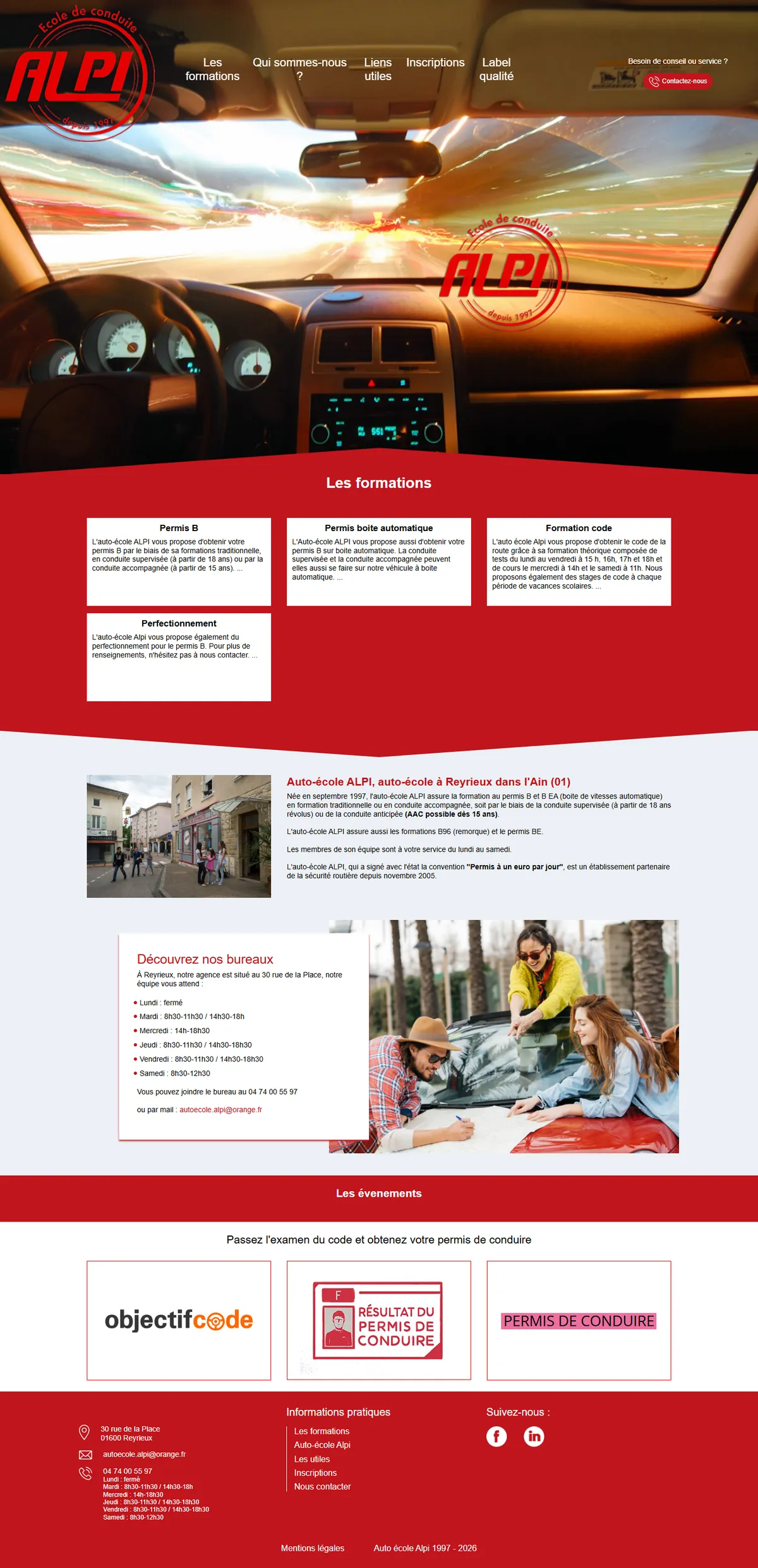 Preview of the Auto-école ALPI website