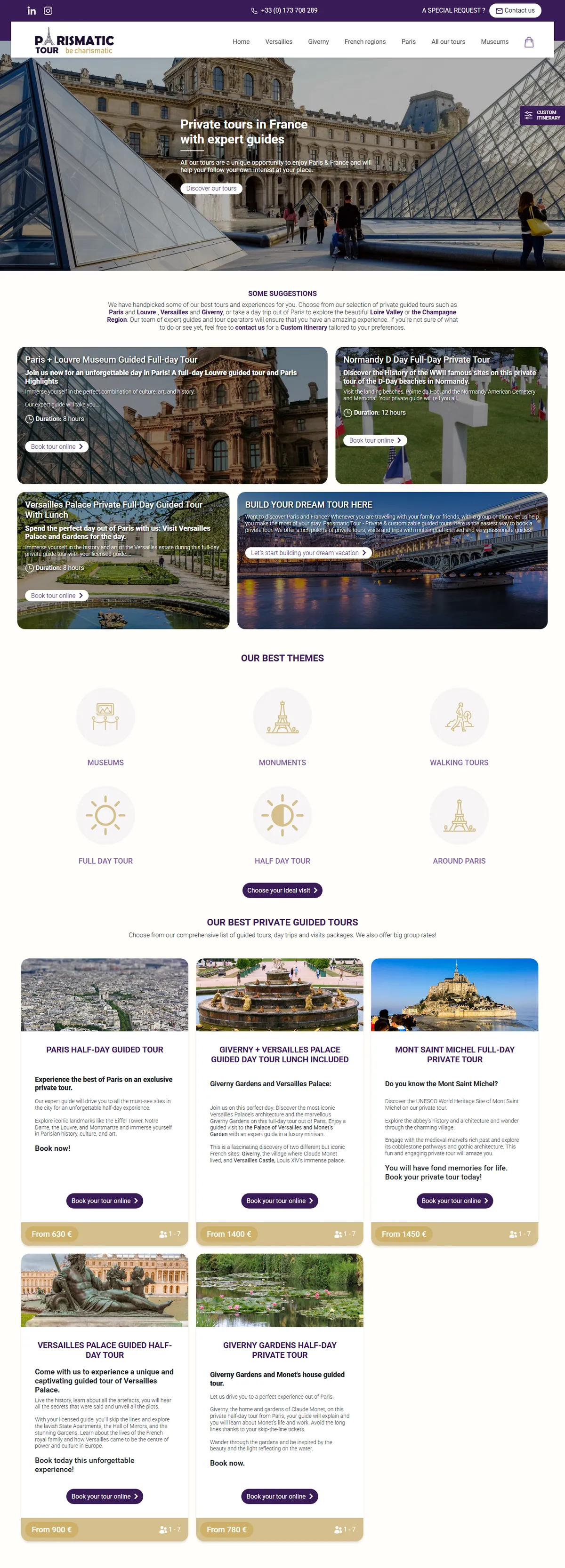 Aperçu du site Parismatic Tour