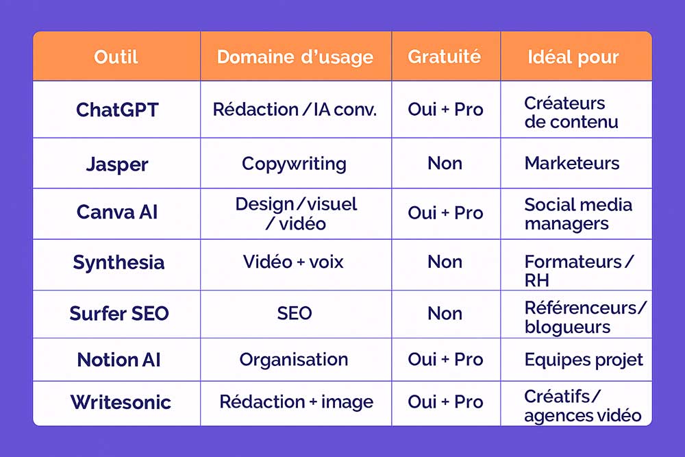 Comparateur outils IA pour le marketing digital